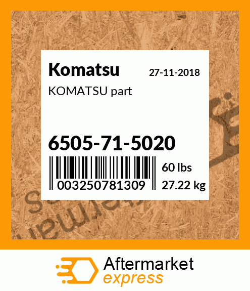 KOMATSU part 6505-71-5020