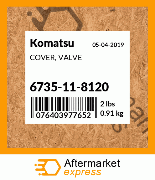 Spare part 6735-11-8120 + COVER, VALVE