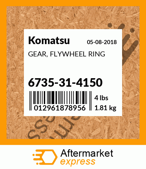 Spare part 6735314150 + GEAR, FLYWHEEL RING