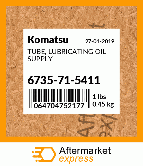 Spare part 6735715411 + TUBE, LUBRICATING OIL SUPPLY