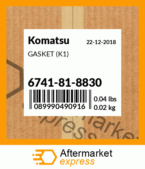 Spare part 6741-81-8830 + GASKET (K1)