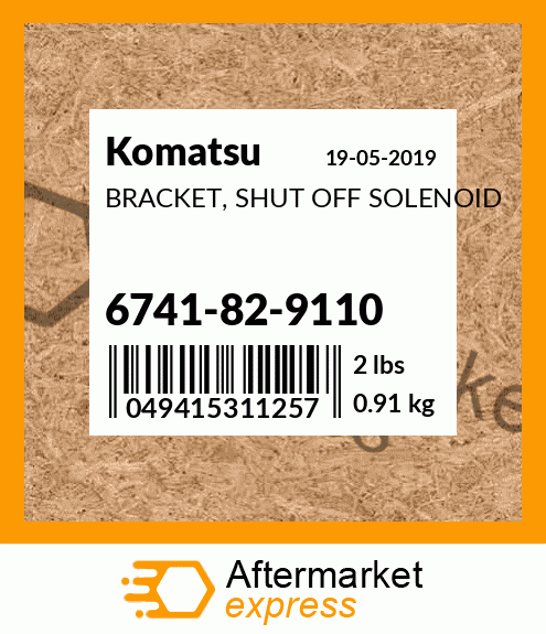 Spare part 6741-82-9110 + BRACKET, SHUT OFF SOLENOID