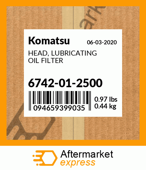 Spare part 6742012500 + HEAD, LUBRICATING OIL FILTER