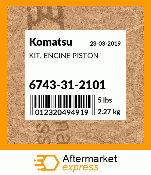 Spare part 6743-31-2101 + KIT, ENGINE PISTON