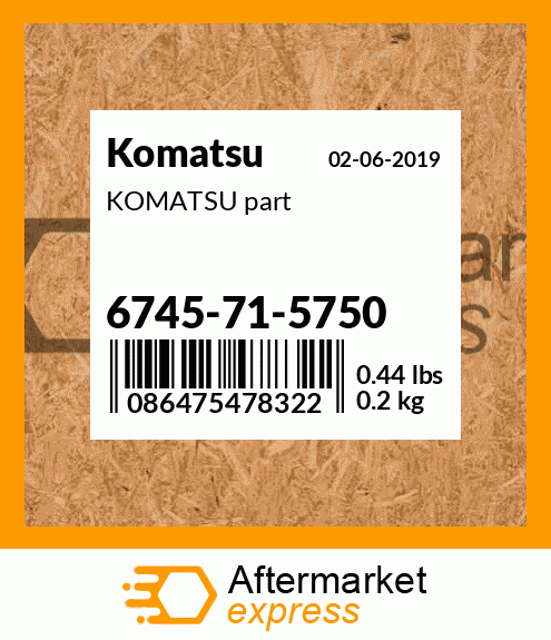 KOMATSU part 6745-71-5750