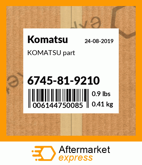 KOMATSU part 6745-81-9210
