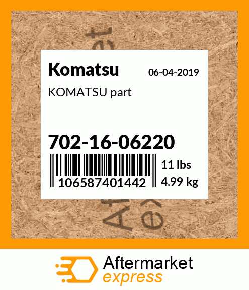 KOMATSU part 702-16-06220