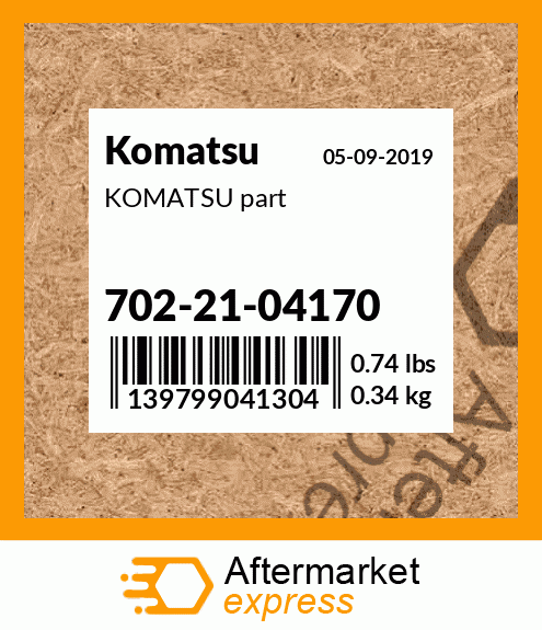 KOMATSU part 702-21-04170