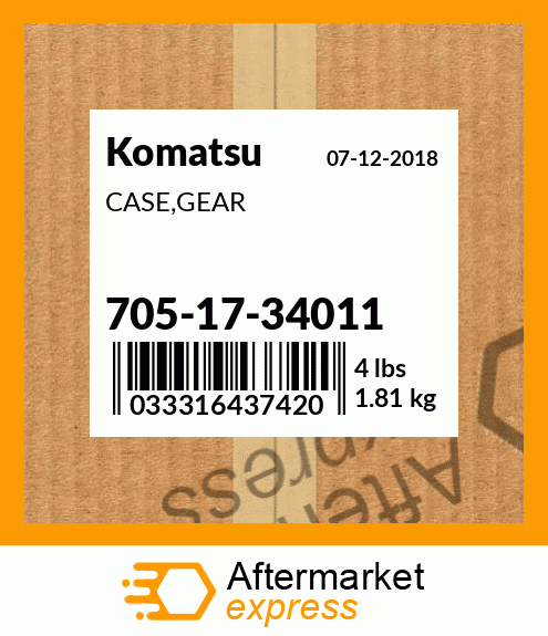 Spare part 705-17-34011 + CASE,GEAR