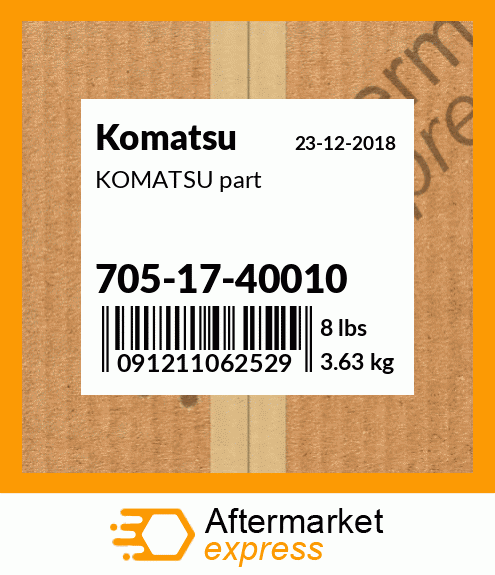 KOMATSU part 705-17-40010