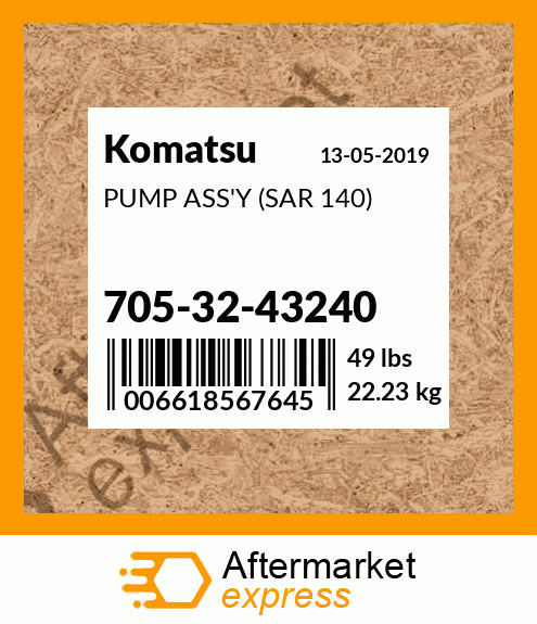 Spare part 705-32-43240 + PUMP ASS'Y (SAR 140)