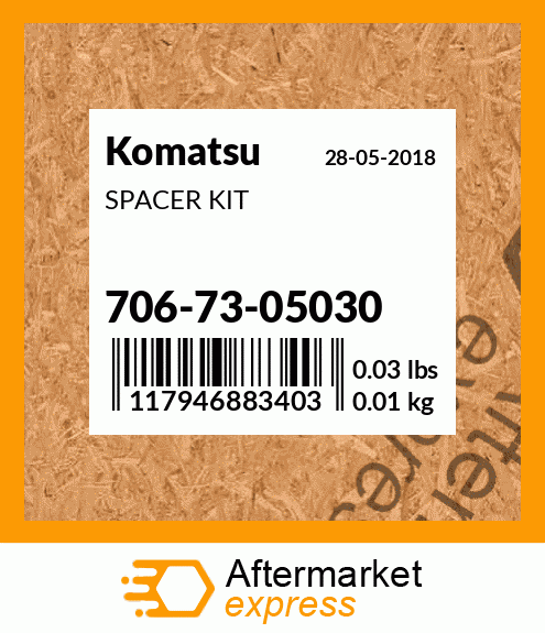 Spare part 706-73-05030 + SPACER KIT