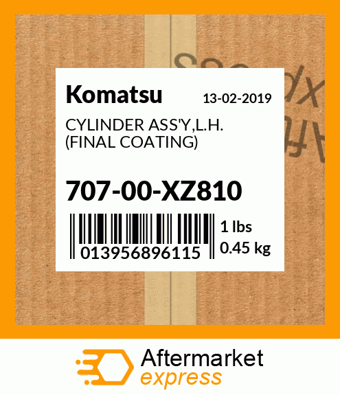 Spare part 707-00-XZ810 + CYLINDER ASS'Y,L.H. (FINAL COATING)