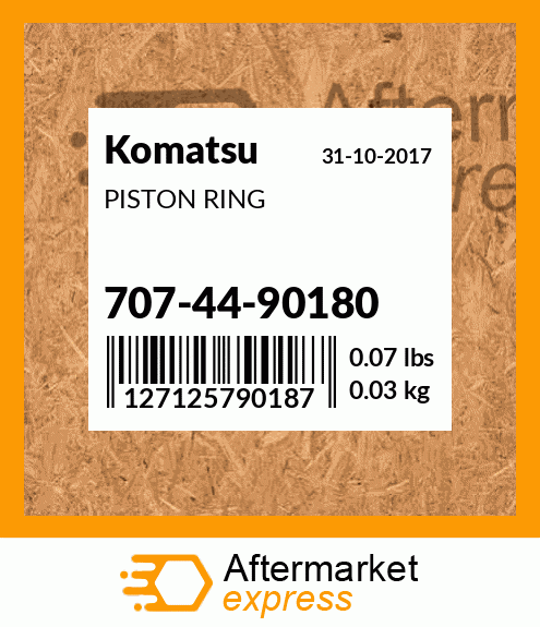 Spare part 707-44-90180 + PISTON RING