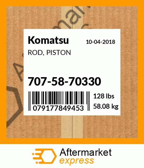 Spare part 707-58-70330 + ROD, PISTON