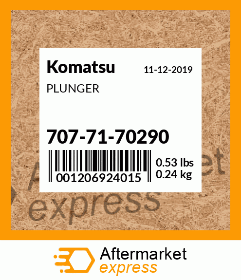 Spare part 707-71-70290 + PLUNGER