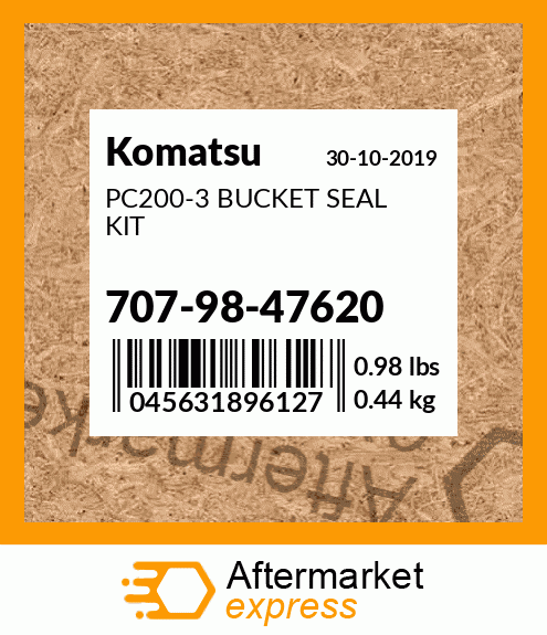 Spare part 707-98-47620 + PC200-3 BUCKET SEAL KIT