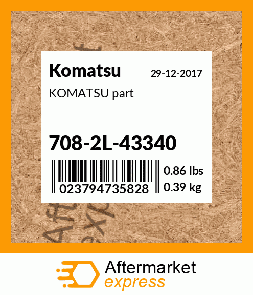 KOMATSU part 708-2L-43340