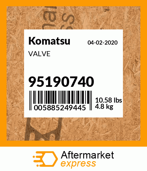 95191340 - VALVE fits Komatsu | Price: $4,697