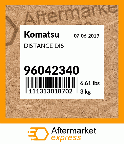 96042340 - DISTANCE DIS fits Komatsu | Price: $559.12