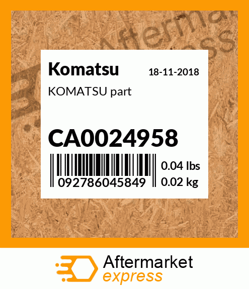 KOMATSU part CA0024958