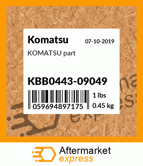 KOMATSU part KBB0443-09049