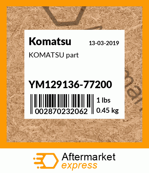 KOMATSU part YM129136-77200