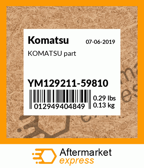 KOMATSU part YM129211-59810