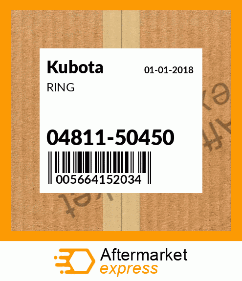 Kubota O-Ring Part # 04811-50450 