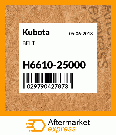H6610-25000 KUBOTA BELT Replacement 