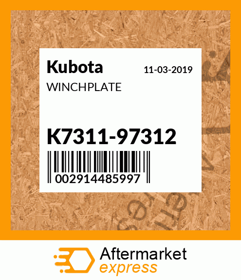 OEM Kubota K7311-97312 WINCHPLATE