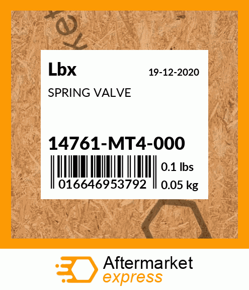 Spare part 14761-MT4-000 + SPRING VALVE