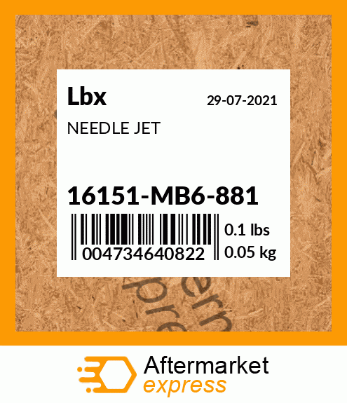 Spare part 16151-MB6-881 + NEEDLE JET