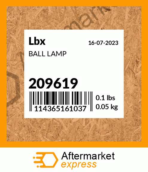 Spare part 209619 + BALL LAMP