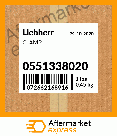 Spare part 0551338020 + CLAMP