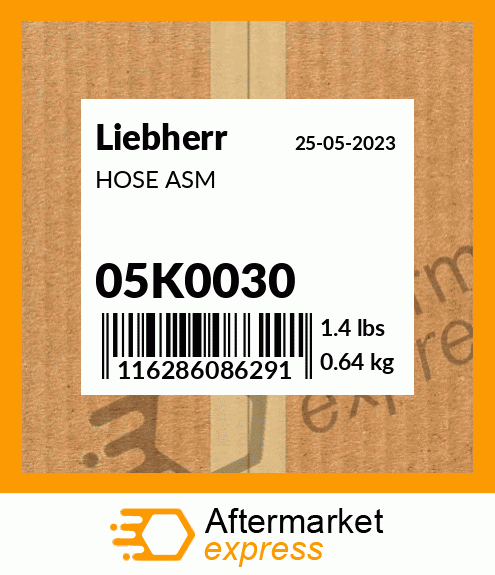 Spare part 05K0030 + HOSE ASM