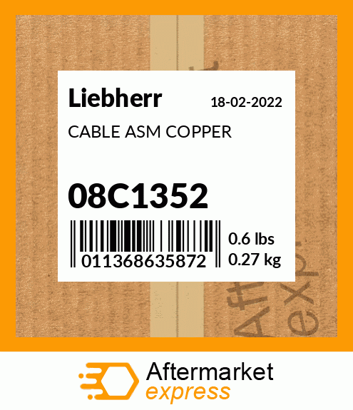 Spare part 08C1352 + CABLE ASM COPPER