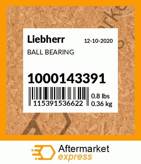 Spare part 1000143391 + BALL BEARING