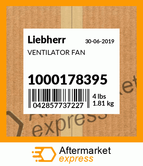 Spare part 1000178395 + VENTILATOR FAN