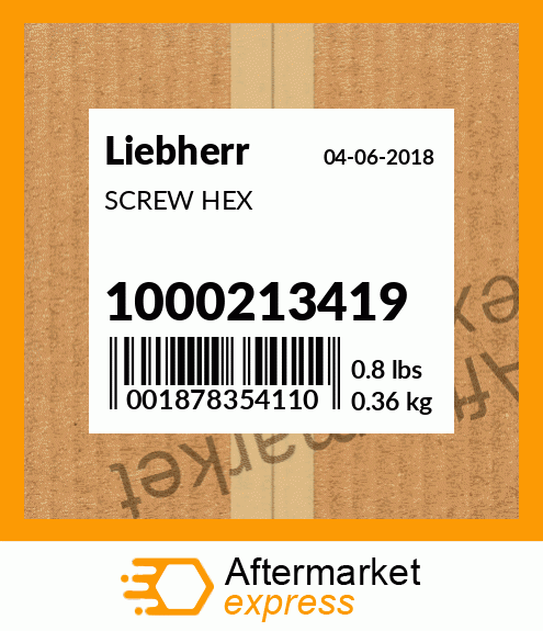 Spare part 1000213419 + SCREW HEX