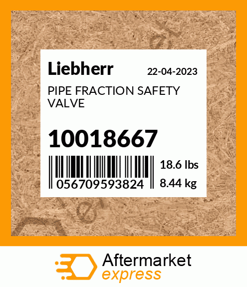 Spare part 10018667 + PIPE FRACTION SAFETY VALVE