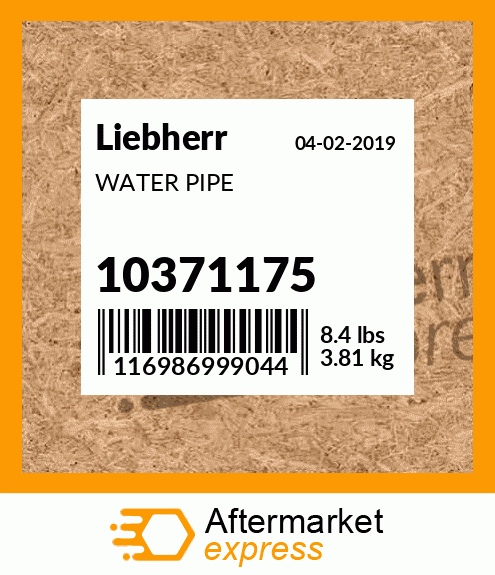 Spare part 10371175 + WATER PIPE