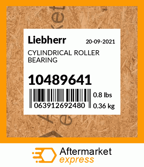 Spare part 10489641 + CYLINDRICAL ROLLER BEARING