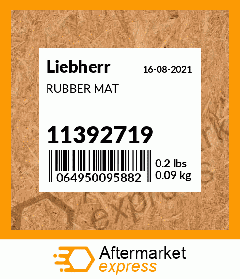 Spare part 11392719 + RUBBER MAT