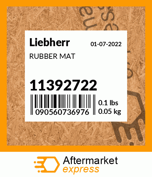 Spare part 11392722 + RUBBER MAT