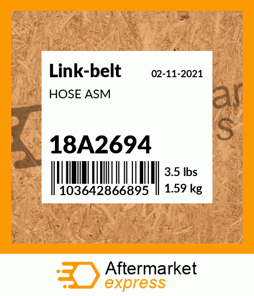 Spare part 18A2694 + HOSE ASM