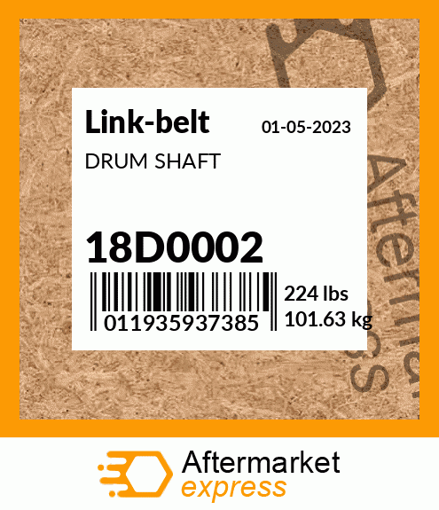 Spare part 18D0002 + DRUM SHAFT