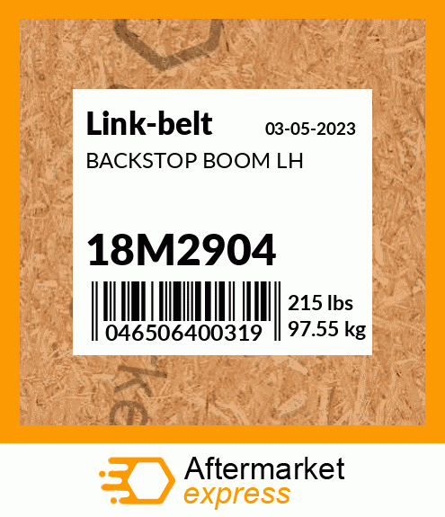 Spare part 18M2904 + BACKSTOP BOOM LH