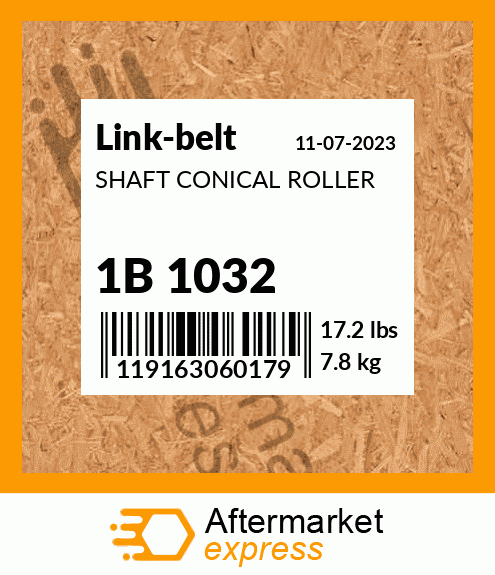 Spare part 1B 1032 + SHAFT CONICAL ROLLER