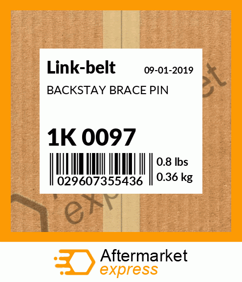 Spare part 1K 0097 + BACKSTAY BRACE PIN